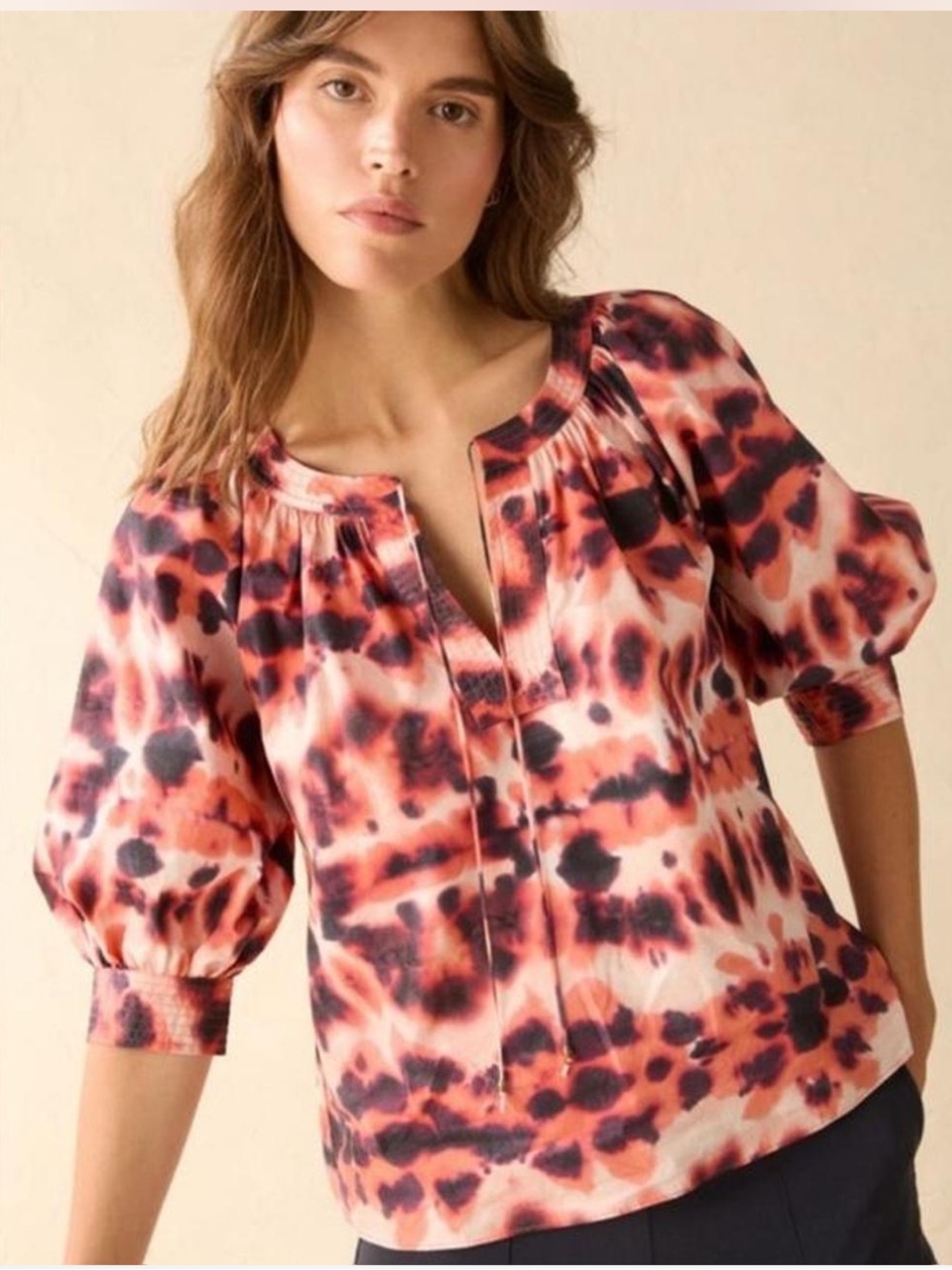 Marie Oliver Hayes Top in Napa‎ Dye (Coral Pink)